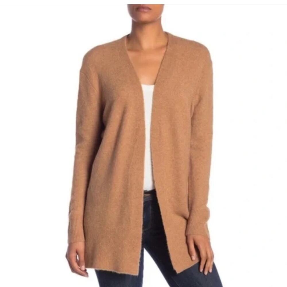 Madewell Walker open front camel cardigan, merino and alpaca blend sz S